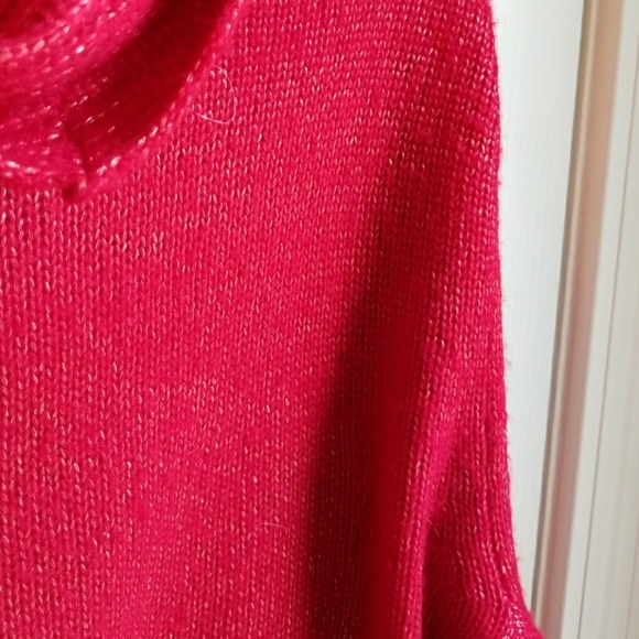 NWOT WORTHINGTON WOMAN RED/ GOLD COWL SWEATER - Picture 5 of 5